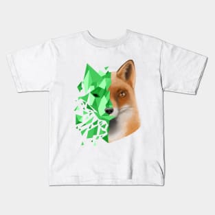 green shattered fox Kids T-Shirt